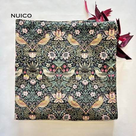 一点もの＊リボンタロットクロス　別珍wine×いちご泥棒