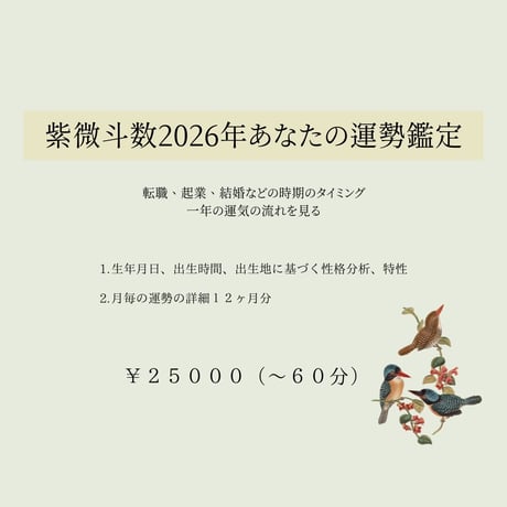 りり　紫微斗数2026年あなたの運勢鑑定