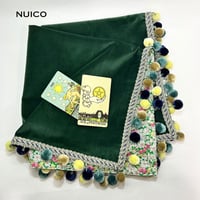 一点もの＊　深緑のボンボン別珍クロス