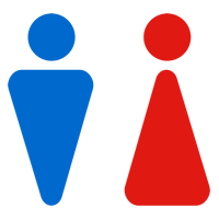 青と赤のトイレマーク・イラスト素材・アイコン（png+jpg+eps）