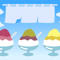かき氷のかわいいイラスト素材・夏・食べ物（png+jpg+eps）