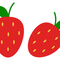 いちごのイラスト・かわいいシンプル（png+jpg+eps）