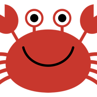 カニのかわいいイラスト・コミカル・海（png+jpg+eps）