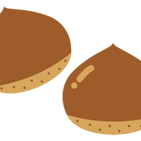 栗のイラスト素材・秋・かわいいマロン（png+jpg+eps）