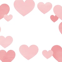ハートの手書き風イラスト背景・かわいい素材（png+jpg+eps）