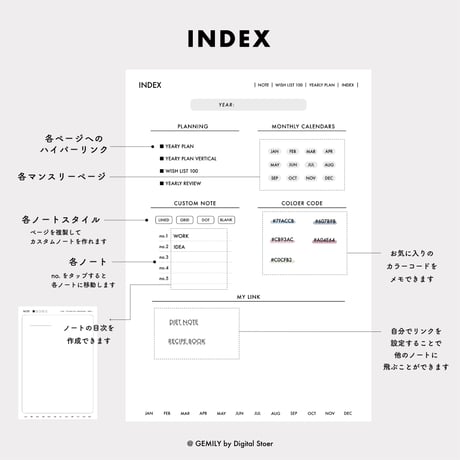 【日付なし】デジタルプランナー（日曜始まり）