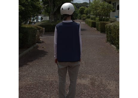 安全ベスト 反射ベスト 散歩 複合素材（ネイビー×全面反射）使用