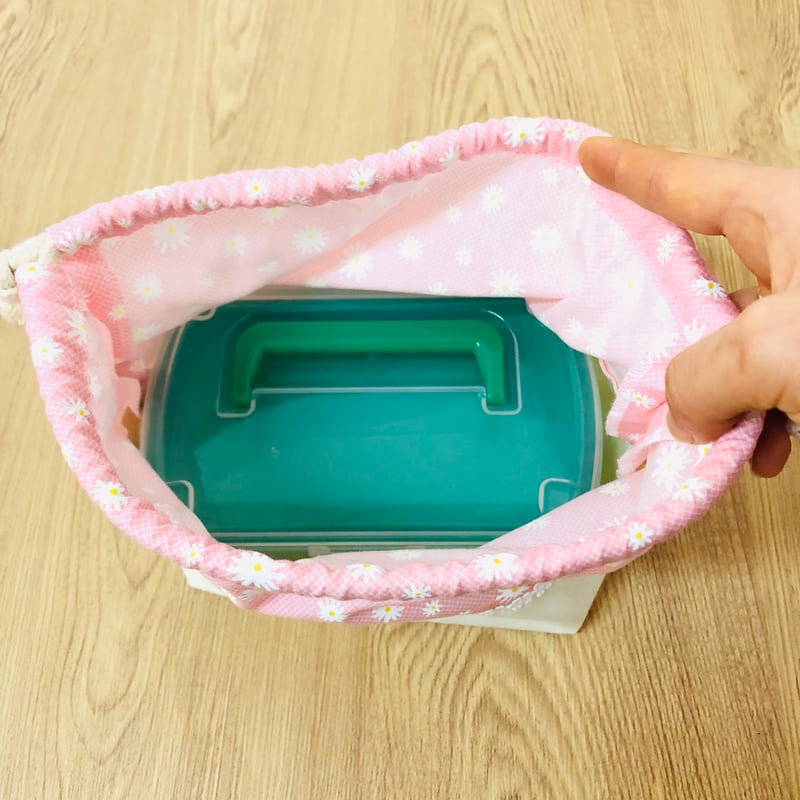 お弁当袋（ふんわりピンクとマーガレット柄） | 株式会社nui