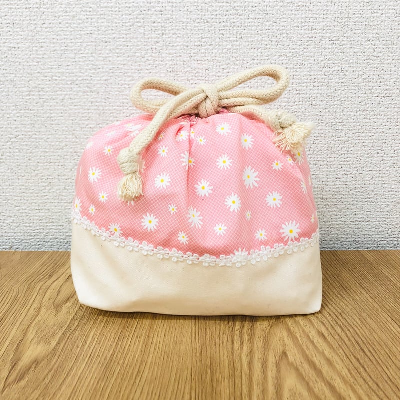 マーガレット刺繍の弁当袋☆