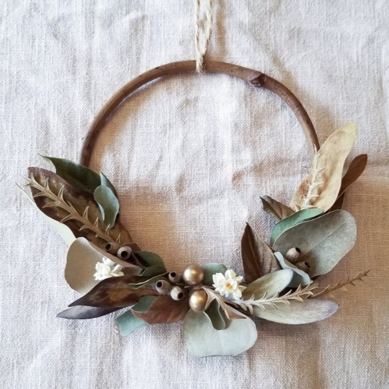 おまとめ☆wreath #370 森の香り グリーンと木の実のハーフリース