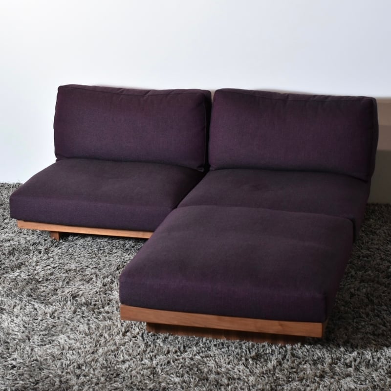 バリスソファ3シーター180 ＋ オットマン マトリックス バーガンディ