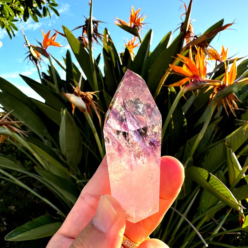 希少　パワーストーン　クリスタル　アメジスト ボリビア産]トライゴーニックアメジストクリスタル原石ナチュラル