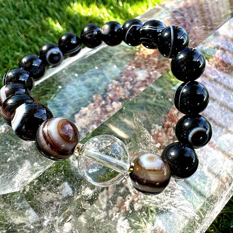 新年元旦限定販売】【霊力を高めるブレスレット】天然チベット天珠 x