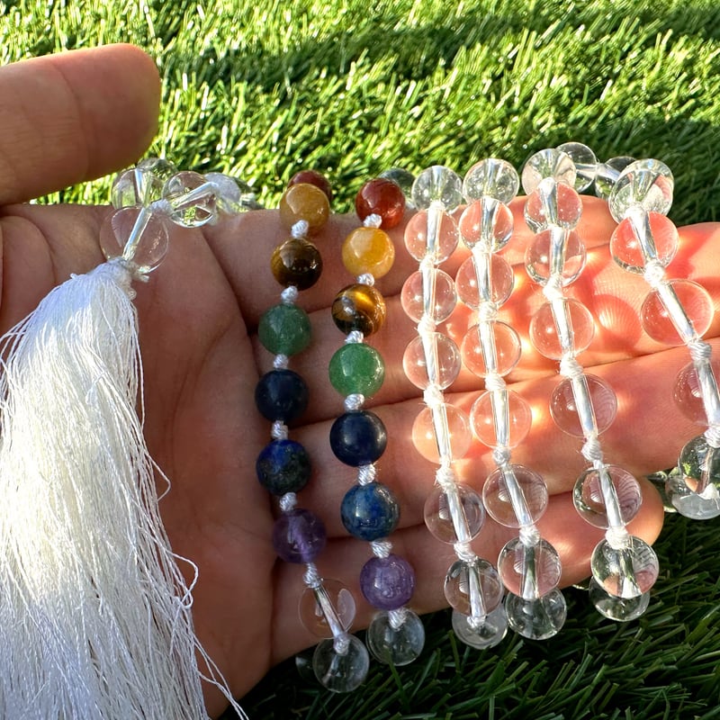 1点入荷】天然クリスタルと7つのチャクラの数珠 | かみさまのおみせ