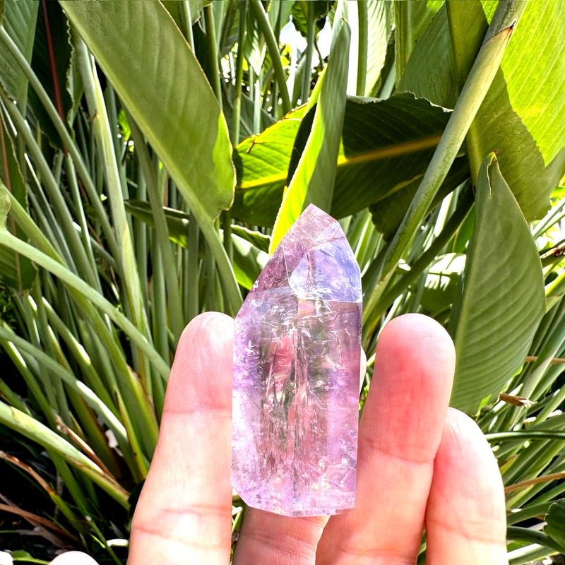 希少　パワーストーン　クリスタル　アメジスト ボリビア産]トライゴーニックアメジストクリスタル原石ナチュラル