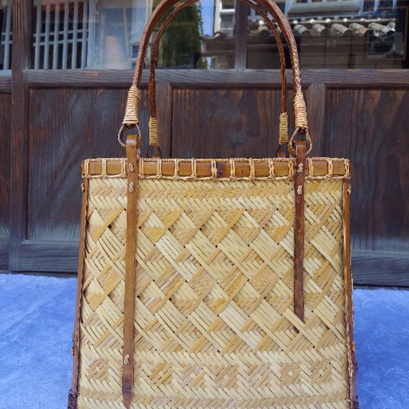 竹編みバッグ 大島紬内張り 茶道具 竹細工 【公式通販】