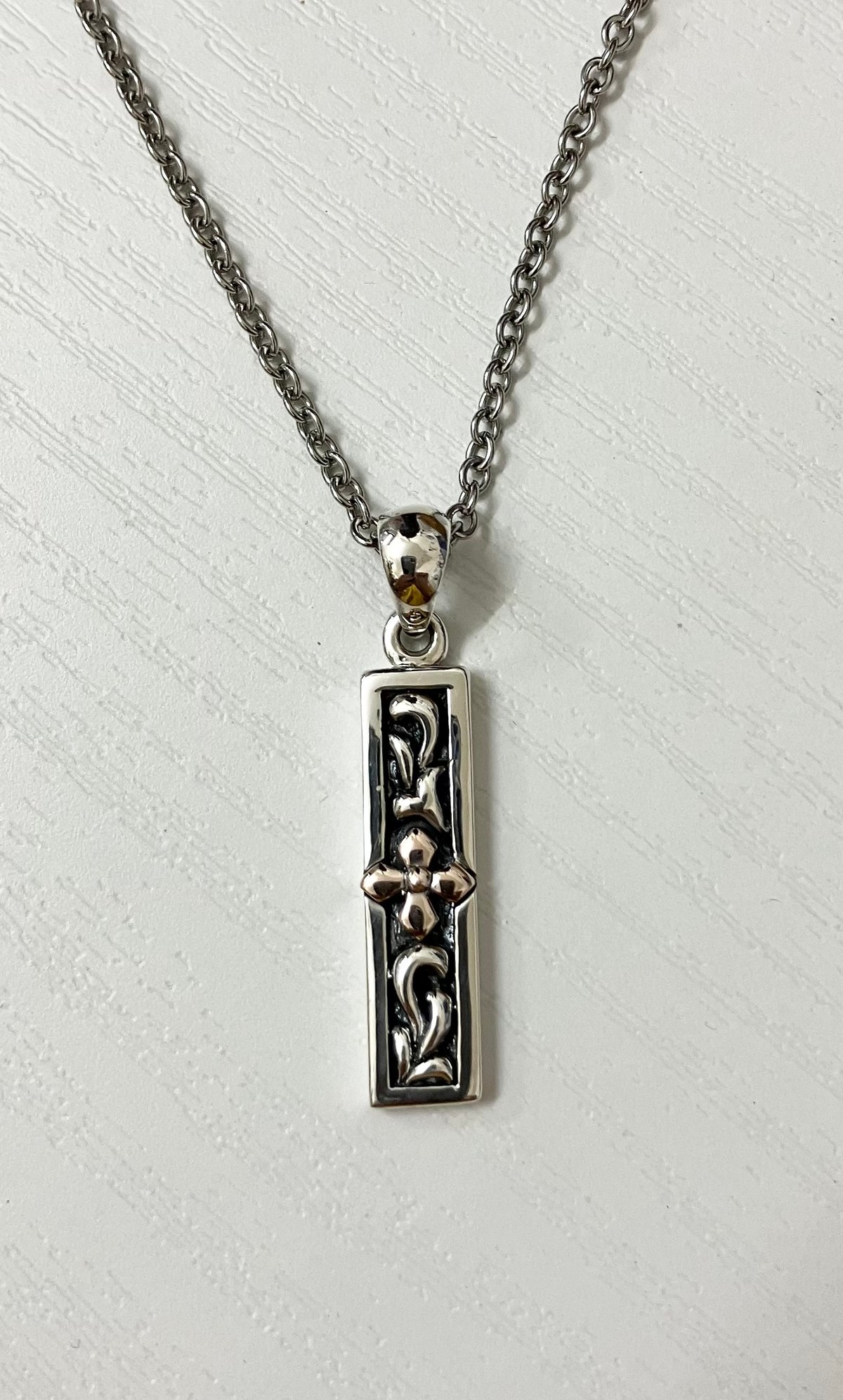 ペンダントトップ シルバー925 花 長方形 560101000074-107 | happine