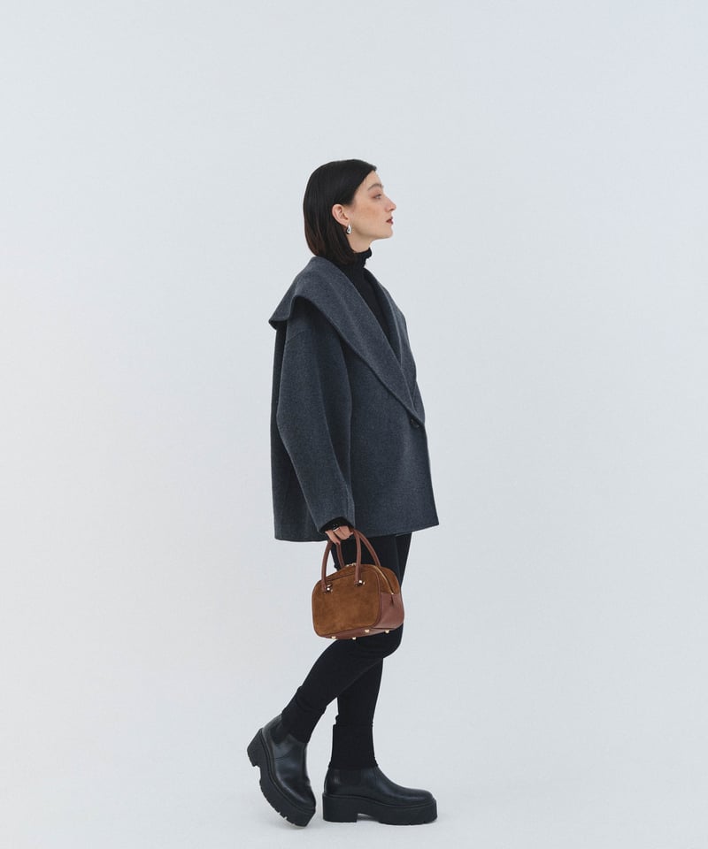 Big collar coat（Charcoal gray） | CLORE+