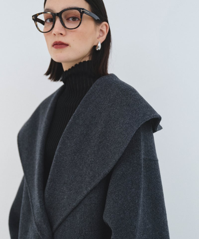 Big collar coat（Charcoal gray） | CLORE+