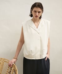 2way Collar Sleeveless Blouse【White】