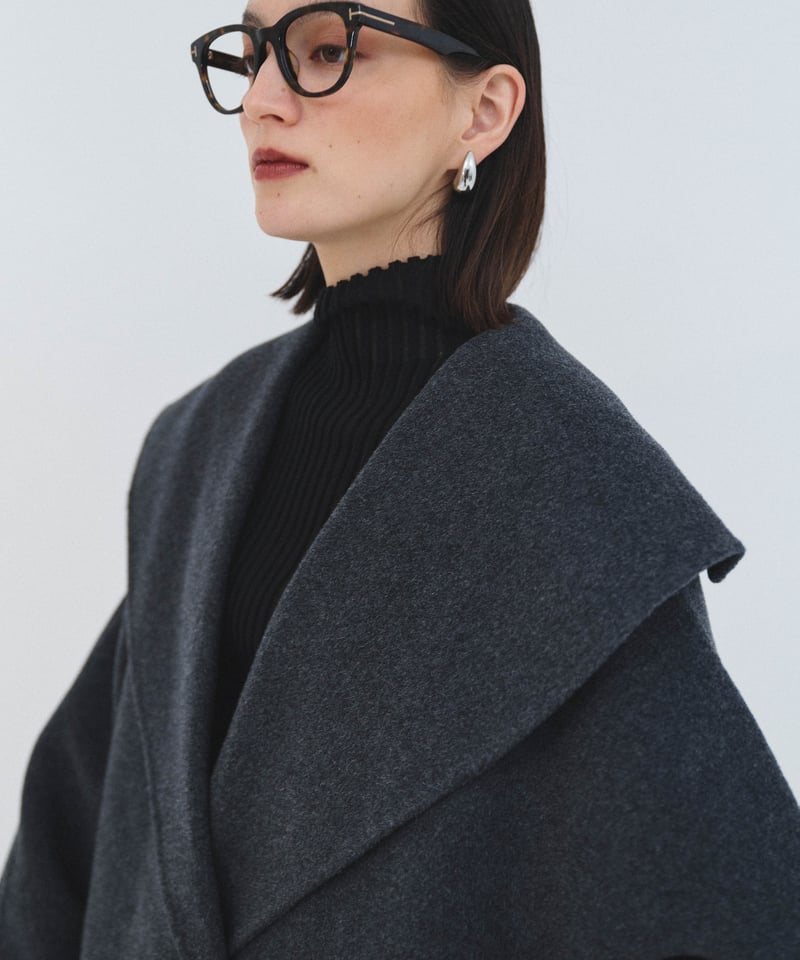 Big collar coat（Charcoal gray） | CLORE+