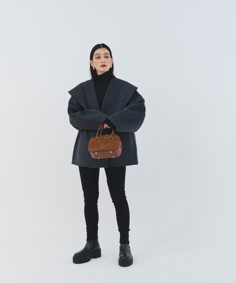 Big collar coat（Charcoal gray） | CLORE+
