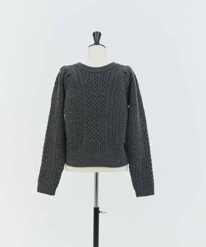 clore⭐︎Cable 2way Puff knit (チャコールグレー) Cable 2way Puff knit（Charcoal gray） | CLORE+