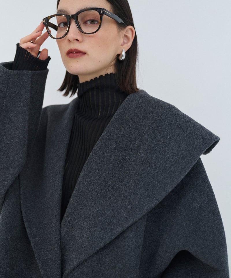 Big collar coat（Charcoal gray） | CLORE+