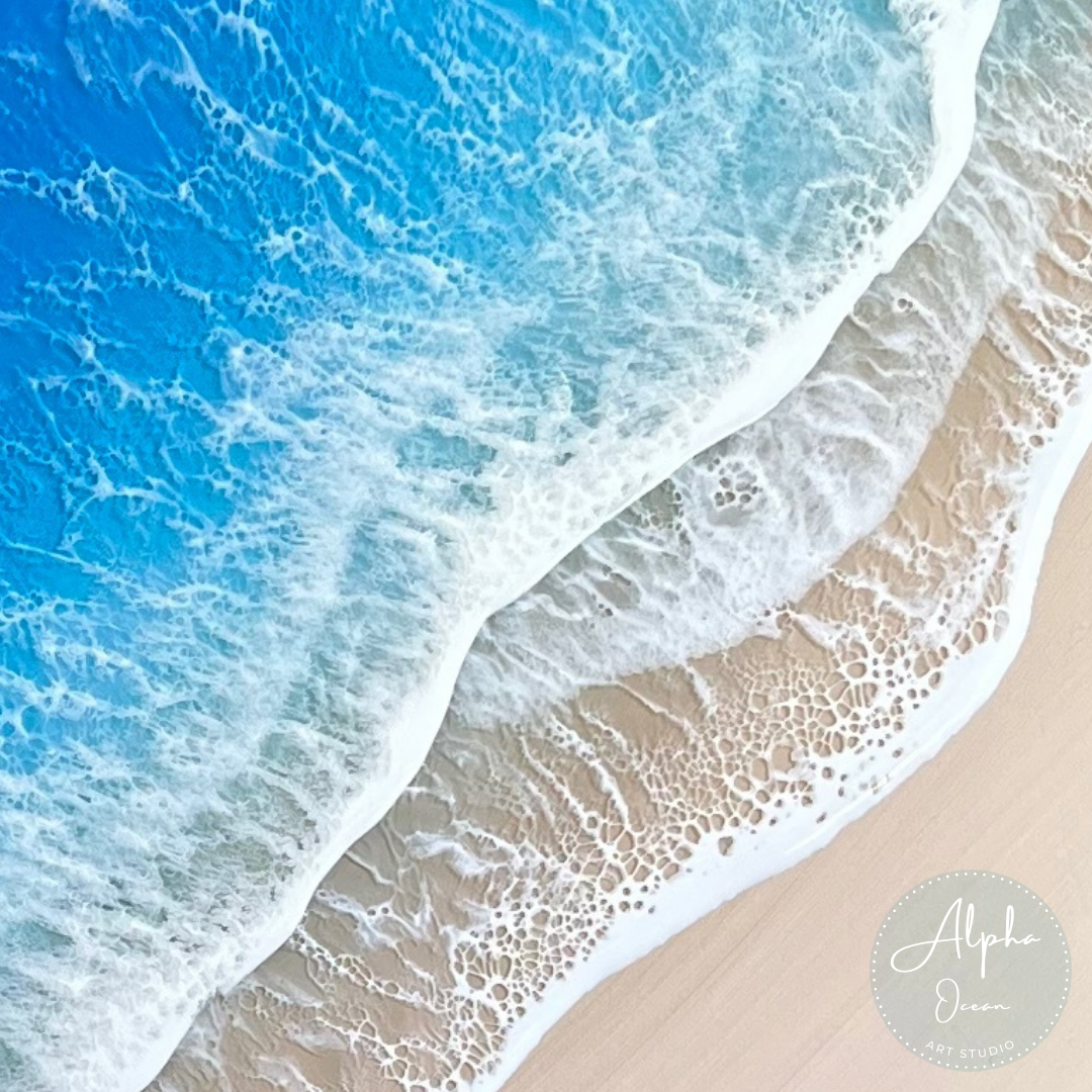 受注制作品】【ワイドサイズ 60cm x 30cm】木製パネル オーシャン