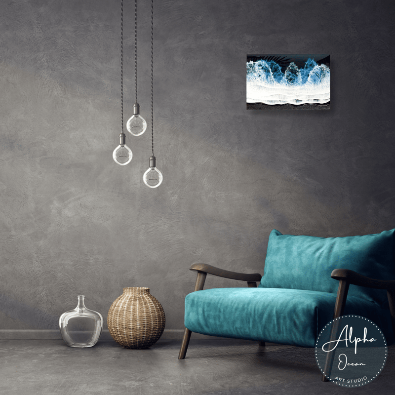 受注制作品】【ブラックオーシャン】木製パネル A4〜A1、ワイドパネル