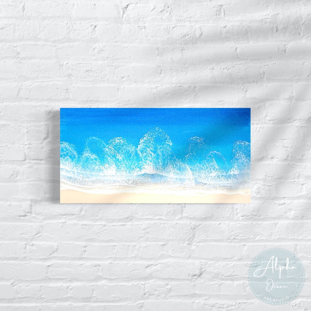 受注制作品】【ワイドサイズ 60cm x 30cm】木製パネル オーシャン