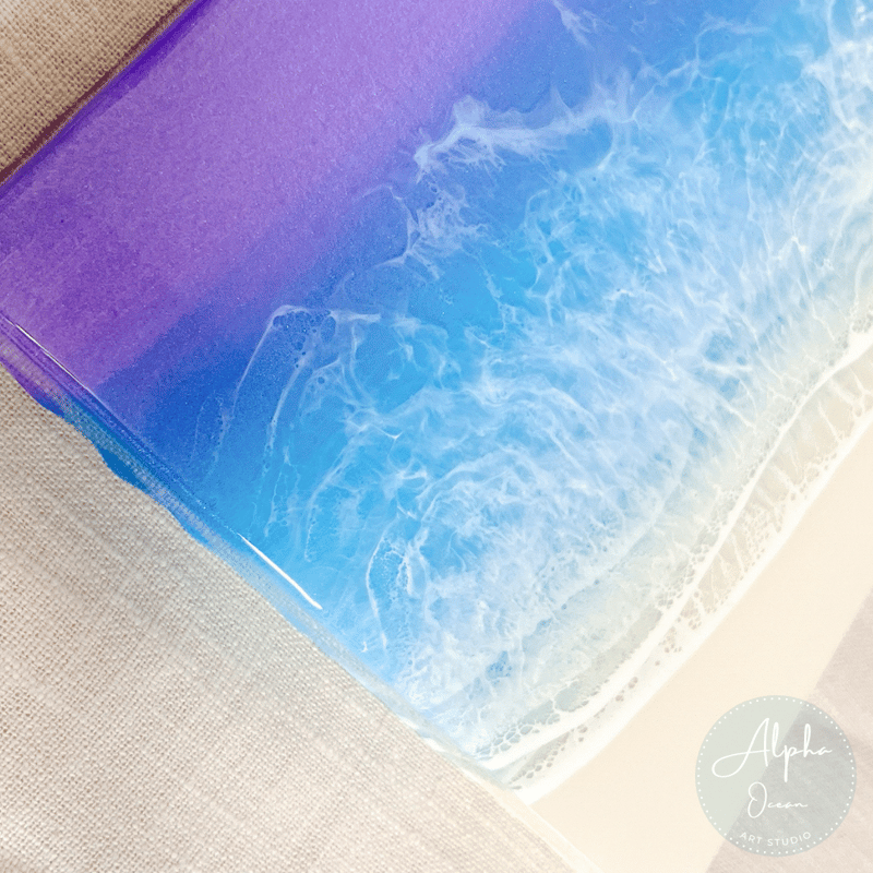 レジンアート　BIGパネル　マジックアワーの海♡ オーシャンアート　海アート 受注制作品】【マジックアワー】木製パネル A4〜A1、ワイド