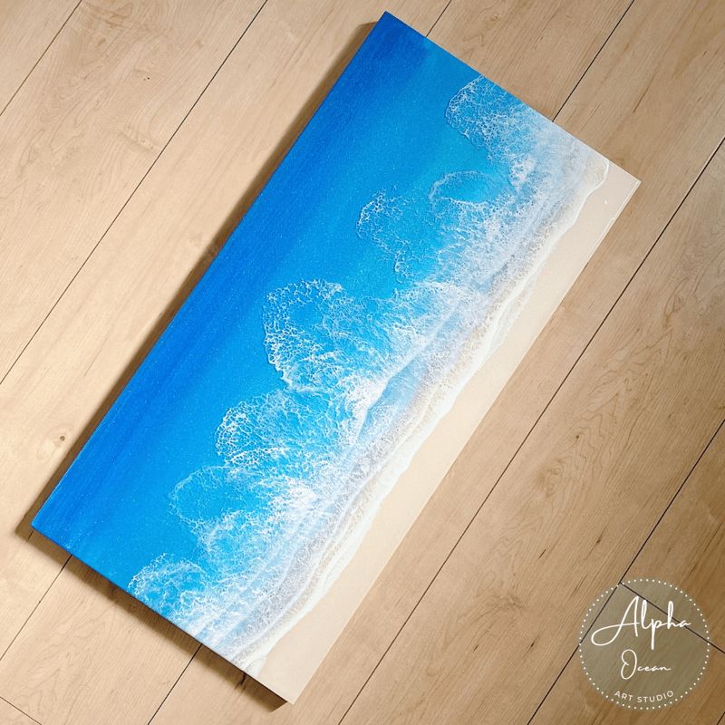 受注制作品】【ワイドサイズ 60cm x 30cm】木製パネル オーシャン