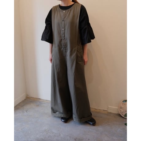 US251PT032　綿麻ツイル　サロペットパンツ