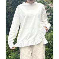 US250CT023 クラシック天竺　長袖フリルＴシャツ