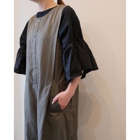 US251PT032　綿麻ツイル　サロペットパンツ