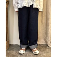 TS240PT001サフィランリネンデニム　イージーテーパードパンツ【サイズ3】
