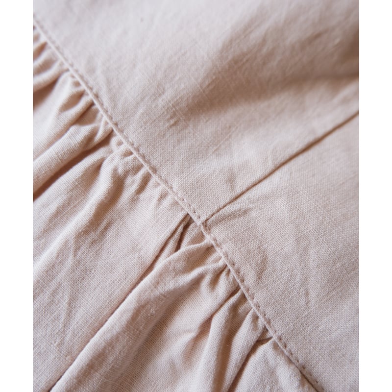 美品　ユニバーサルティシュ　トリプルワッシャーリネン Vネック　ワンピース　Ｆ UNIVERSAL TISSU】トリプルワッシャーリネン Vネックワンピース