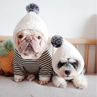 犬服 秋服 冬服 もこもこ パーカー ボーダー 小型犬 中型犬 犬の服 ドッグウェア