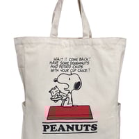 サイドポケット付きトートバック　スヌーピーB