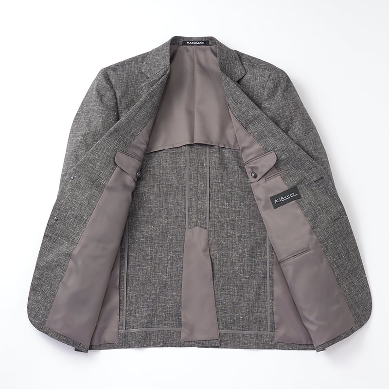 2点セット ORIHICA アンコンジャケット SS グレー SOLOTEX MENS セットアップ対応ジャケット（ポリエステル/リネン SOLOTEX