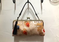 がま口バッグ　孔雀