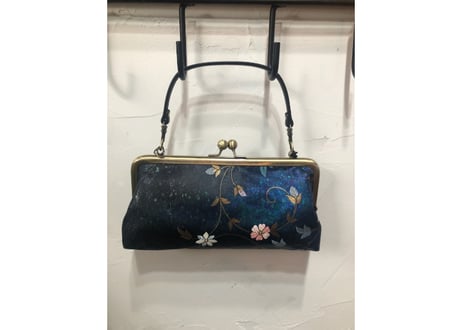 がま口バッグ　花韮