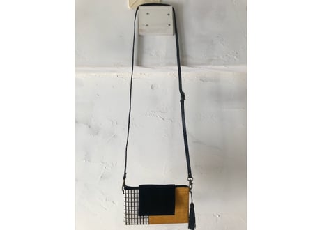 ちびポシェット　勲章菊（ガザニア）格子