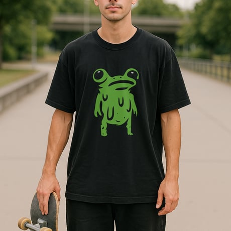 STICKY FROG カールくんブラックTシャツ