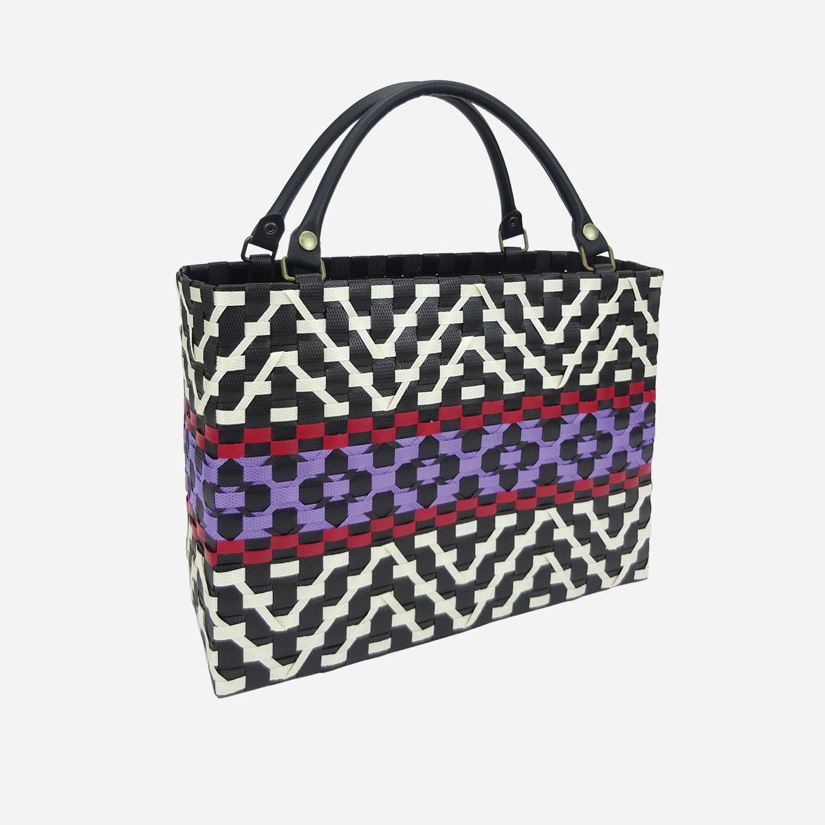 PPバンド レシピ】PPバンドのお花モチーフのジグザグバッグ | M's Factory