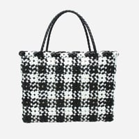 【クラフトバンド レシピ】チェックのショッピングバッグ