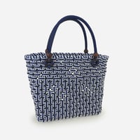 【クラフトバンド レシピ】ハーフラインの切り替え模様のバッグ