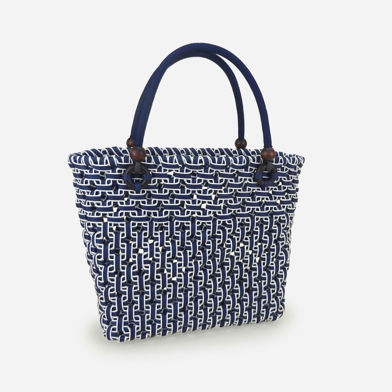 クラフトバンド レシピ】ハーフラインの切り替え模様のバッグ | M's