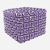 【クラフトバンド レシピ】ハーフラインのスクエア柄のマルチかご